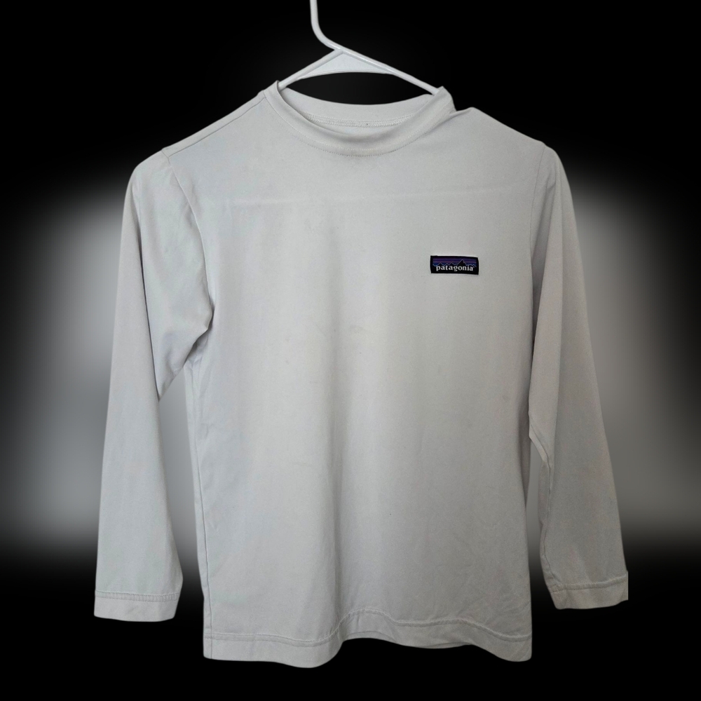 Patagonia Kids White Long Sleeve Shirt